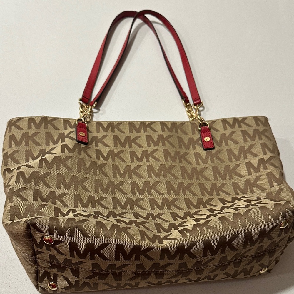 Michael Kors Tan and Red Shoulder bag